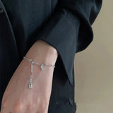 925 Silver Small Lock Bracelet Tassel Jewelry