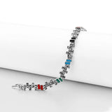 Vintage Ethnic Enamel Silver Plated Bracelet for Women