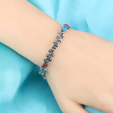 Vintage Ethnic Enamel Silver Plated Bracelet for Women