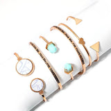 6Pcs/Set Hip-Hop Rock Mixed Bracelet Women Anniversary Gift Jewelry