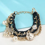 Simulated Pearl Heart Charm Bracelets & Bangles for Women