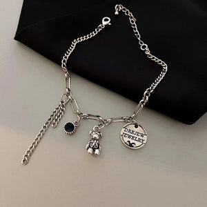 Cartoon Bear Round Letter Bracelets for Women - Holiday Gift