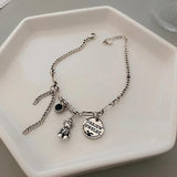 Cartoon Bear Round Letter Bracelets for Women - Holiday Gift
