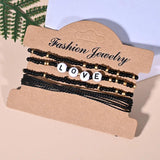 Boho Handwoven Initial Bracelets Couples Jewelry Sets