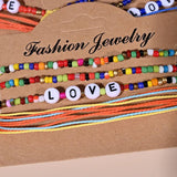 Boho Handwoven Initial Bracelets Couples Jewelry Sets