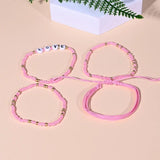 Boho Handwoven Initial Bracelets Couples Jewelry Sets