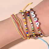 Boho Handwoven Initial Bracelets Couples Jewelry Sets