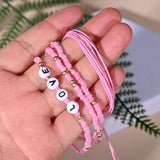Boho Handwoven Initial Bracelets Couples Jewelry Sets