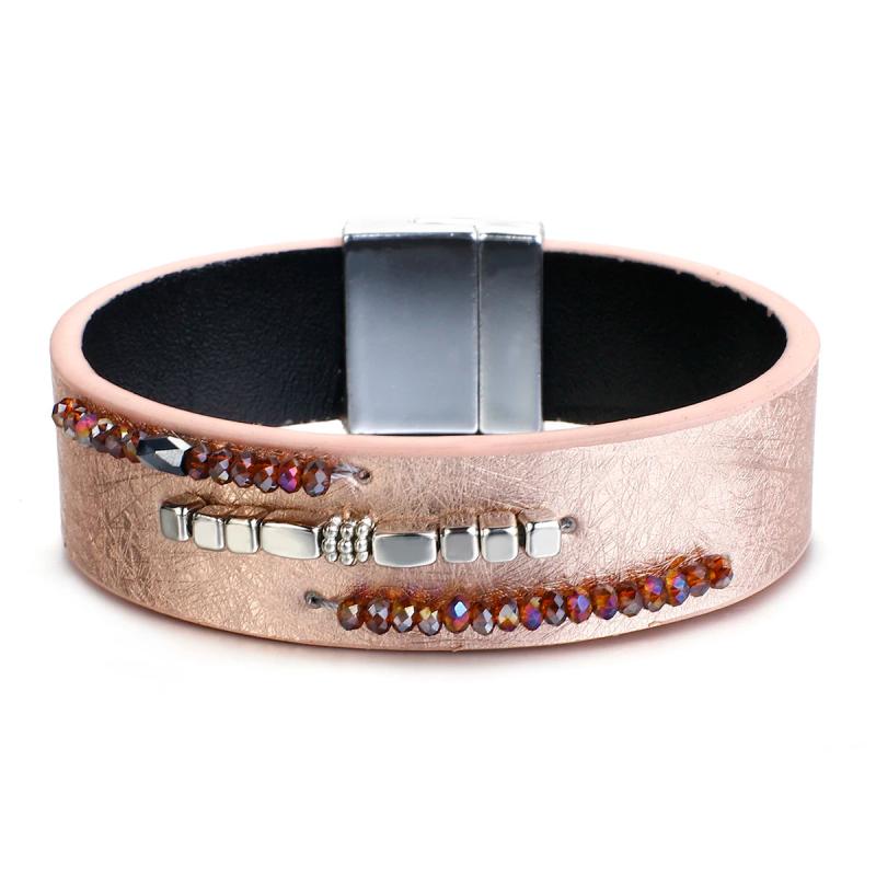 Bohemian Crystal Beads Charm Wrap Bracelet Femme Bijoux