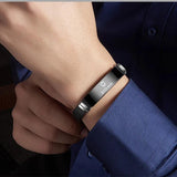 KADEMAN Men Bracelet Stainless Steel Silicone Charm Bangle Wristband Jewelry