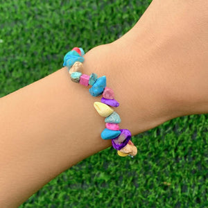 Irregular Natural Gem Stone Bracelet Stretch Chip Beads Crystal Wristband