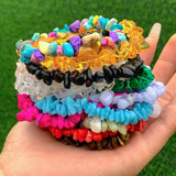 Irregular Natural Gem Stone Bracelet Stretch Chip Beads Crystal Wristband