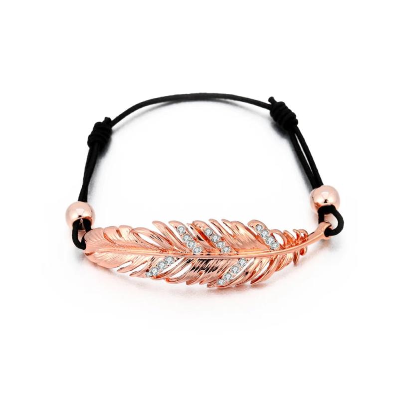 Big Leaf Charm Bracelet String Elastic Adjustable Bracelets for Women