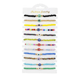 12pcs/Set Evil Eye Bracelets Seed Beaded Anklets Protection Amulet Gift