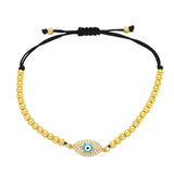 Copper Plated Beads Rope Chain Bracelet with Zircon Jewelry