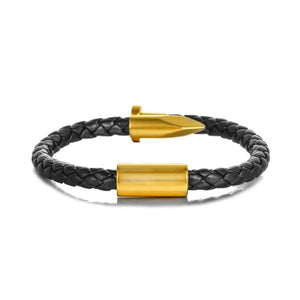 Stainless Steel Nail Bracelet Leather Bangle for Women