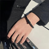 Stainless Steel Nail Bracelet Leather Bangle for Women