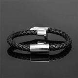 Stainless Steel Nail Bracelet Leather Bangle for Women