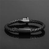 Stainless Steel Nail Bracelet Leather Bangle for Women