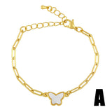 Paperclip Chain Butterfly Bracelet For Women Charms Statement Jewelry Gift