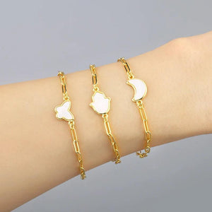 Paperclip Chain Butterfly Bracelet For Women Charms Statement Jewelry Gift