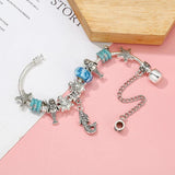 Mermaid Starfish Pendant Glass Beads Charm Bracelet