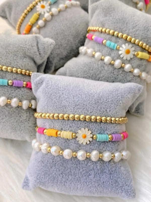 Boho Daisy Flower Bracelet Women Natural Pearl Beads Pulseras Femme