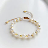 Boho Daisy Flower Bracelet Women Natural Pearl Beads Pulseras Femme