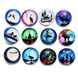 Moonlight Glass Charm 18mm Snap Button Jewelry For Snaps Bracelet