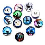 Moonlight Glass Charm 18mm Snap Button Jewelry For Snaps Bracelet