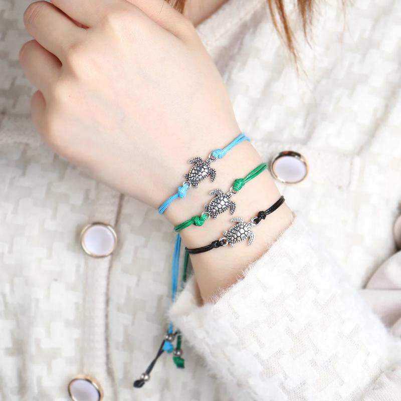Sea Turtles Charms Bracelets Set - Adjustable Wish Bracelets