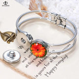 12pcs/lot Mushroom Glass Beads Snap Button DIY Charm Bead