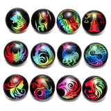 12pcs Mixed Pattern Snap Button Charms for 18mm Snaps Bracelet