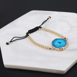 18K Irregular Druzy Stone Bracelet for Women Children Gift