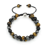 Frosted Stone Gallstone Yellow Tiger Eye Men's Bracelet