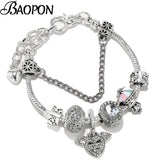 Silver Charm Bracelet With Angel's Wings Friendship Bracelets
