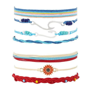 Surfer Wave Adjustable Bracelet Set