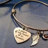 Heaven Bangle Bracelet Birthstone Charm Sympathy Bereavement