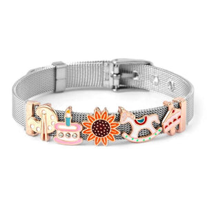 Sunflower Guardian Charm Bracelet Stainless Steel Strap