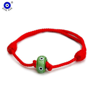 Square Bead Evil Eye Braided Rope Bracelet for Women Girls Men