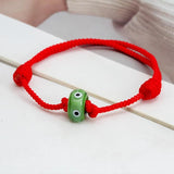 Square Bead Evil Eye Braided Rope Bracelet for Women Girls Men