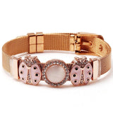 Stainless Steel Mesh Ladybug Bracelet Bangle Gift
