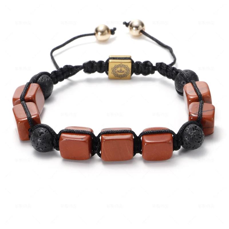 Volcanic Stone Crystal Agate Bracelet Unisex Multi-color