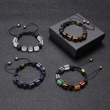 Volcanic Stone Crystal Agate Bracelet Unisex Multi-color