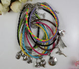 PU Braided Leather Bracelet Baseball Cap Cowboy Hat Roller Skates Gun Bracelet