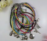 PU Braided Leather Bracelet Baseball Cap Cowboy Hat Roller Skates Gun Bracelet