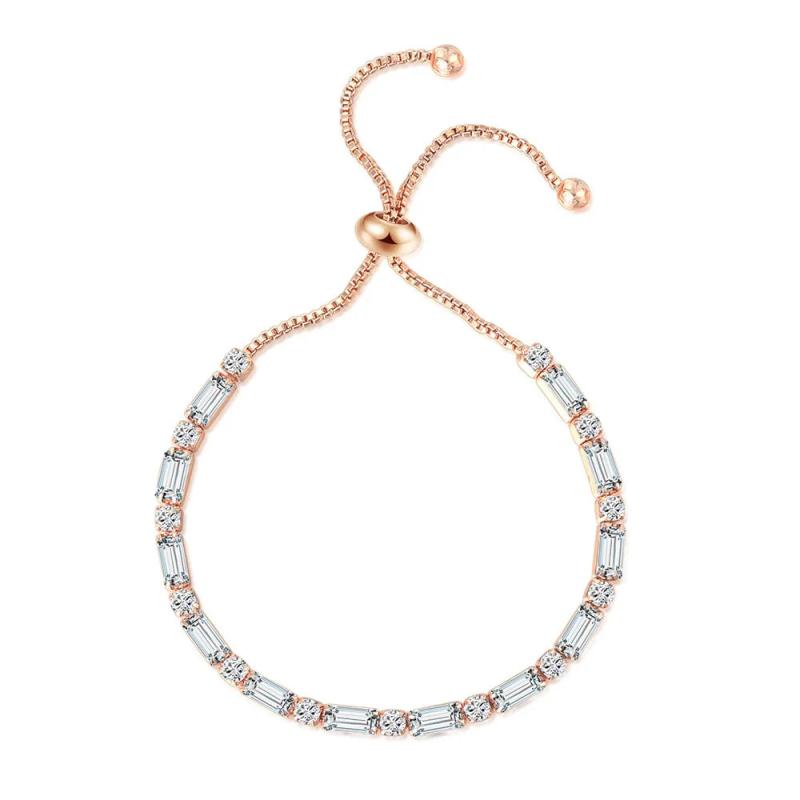 Zircon Tennis Bracelet for Women, Rose Gold Gift Jewelry