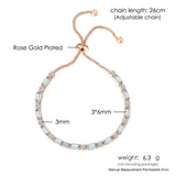 Zircon Tennis Bracelet for Women, Rose Gold Gift Jewelry