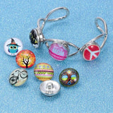 12pcs Jellyfish Pattern Glass Charm Snap Button Jewelry For Bracelet KZ0523