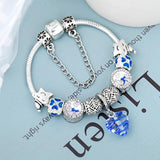 SEILAOY Glass Charm Bracelet Hot Air Balloon Star Beads
